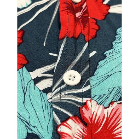 Fifth Sun Mens Hawaiian Hibiscus Button Up Tropical Shirt size Large - Picture 4 of 7